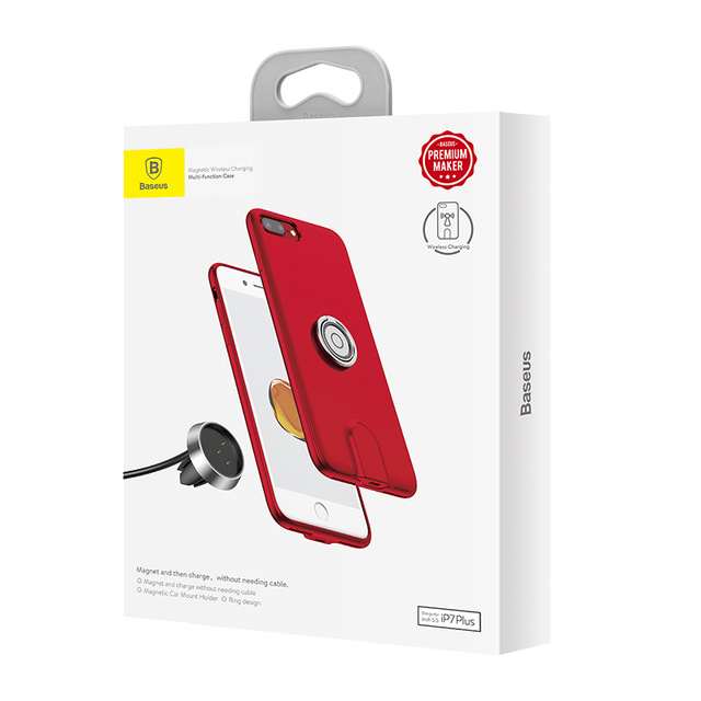 QI bezdrótová nabíjačka do auta BASEUS na iPhone 7 a 8, červená farba