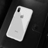 Sklenený štýlový obal pre iPhone X v bielej farbe