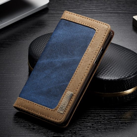 Luxusné magnetické knižkové púzdro pre iPhone X, modrá farba
