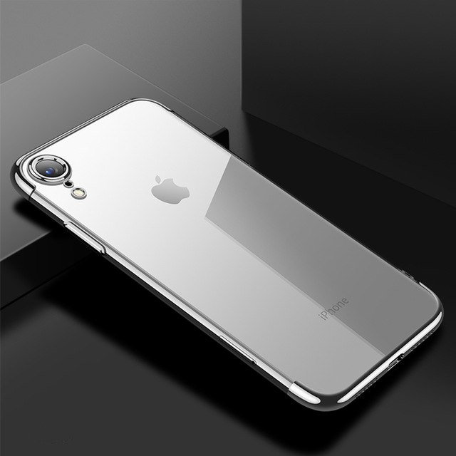 Tenký silikónový kryt pre iPhone XR v striebornej farbe
