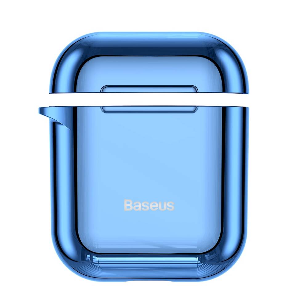 Ochranný obal BASEUS pre Apple Airpods v lesklej modrej farbe