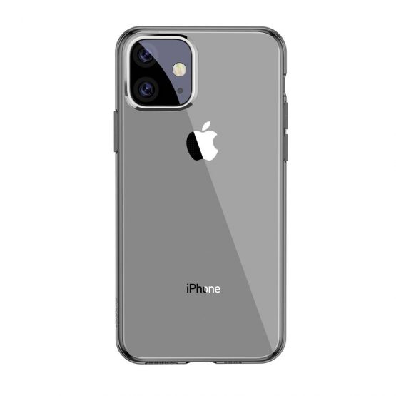 Ochranný silikónový obal pre iPhone 11, transparentná čierna farba