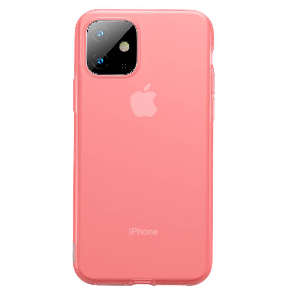 Ochranný silikónový obal pre iPhone 11 v transparentnej červenej farbe.