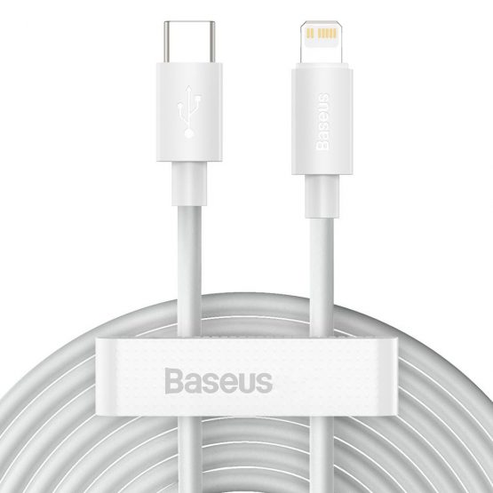 Sada 2 kusov dátových káblov Simple Wisdom, USB-C do Lightning cable, 150cm, 5A, Baseus, 2ks v balení
