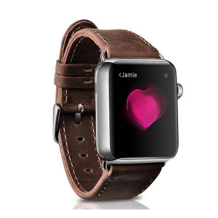 Kožený remienok pre Apple Watch iCarer, Hovädzia koža, Crazy horse