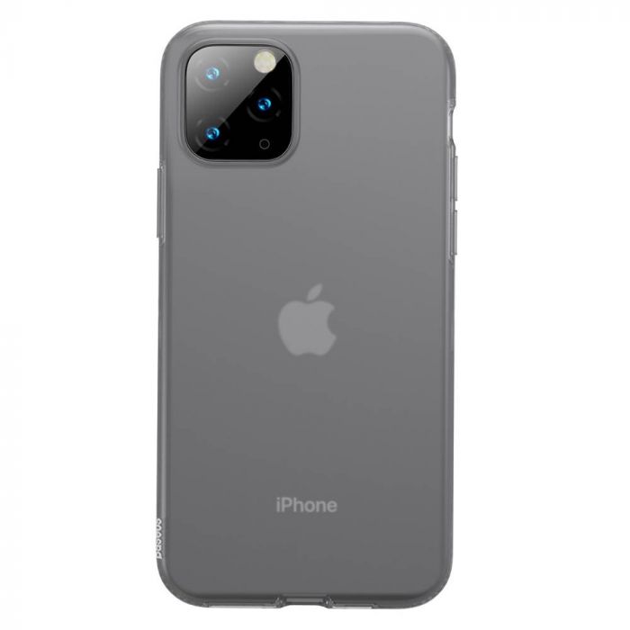 Ochranný silikónový obal pre iPhone 11, Jelly Liquid Silica, transparentná čierna farba